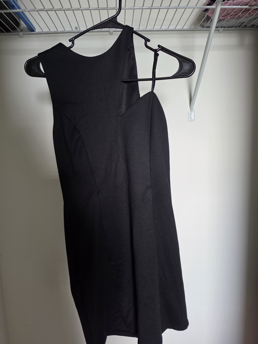 Material Girl Black One-Shoulder Mini Dress